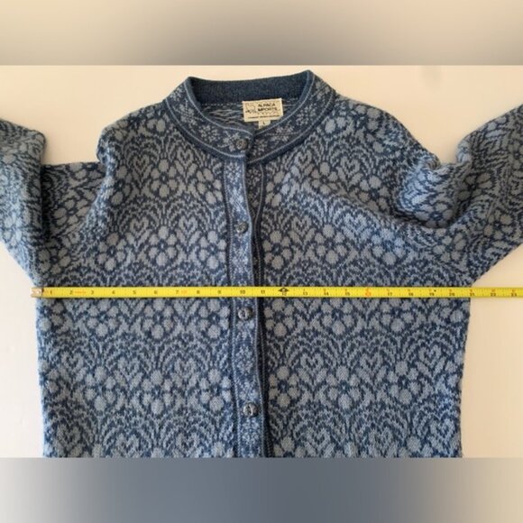 Alpaca Imports Alpaca Wool Womens Sweater Cardigan Size Large Floral - Picture 7 of 10